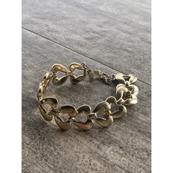 Monet Bracelet Linked Gold Tone Vintage 7.25” - Picture 1 of 5
